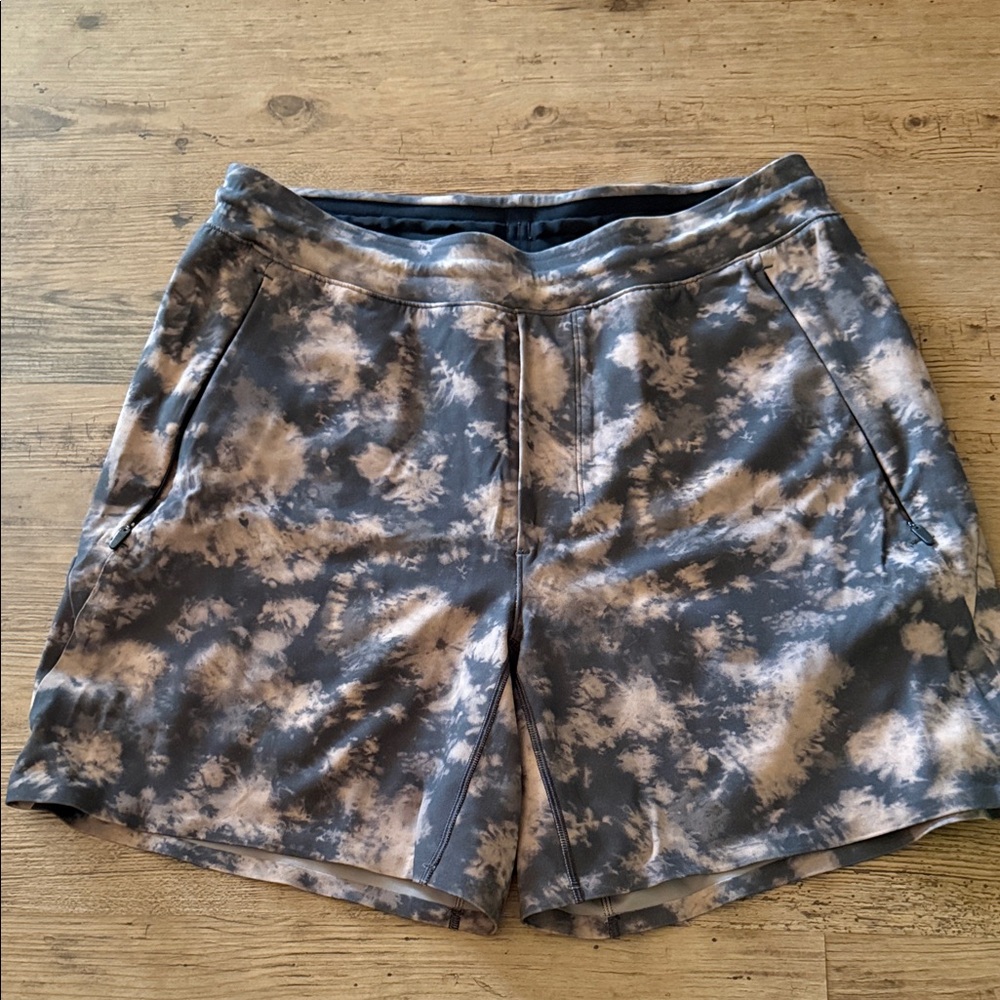 lululemon athletica Gray Tie-Dye Athletic Shorts